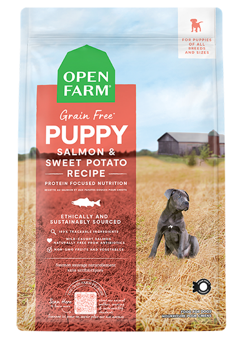 Open Farm Salmon Sweet Potato Grain Free Puppy Food Derry NH Dover NH Woofmeow Family Pet Center