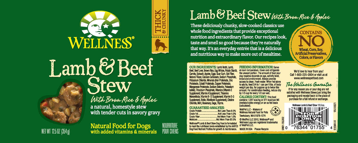 Wellness lamb outlet canned dog food