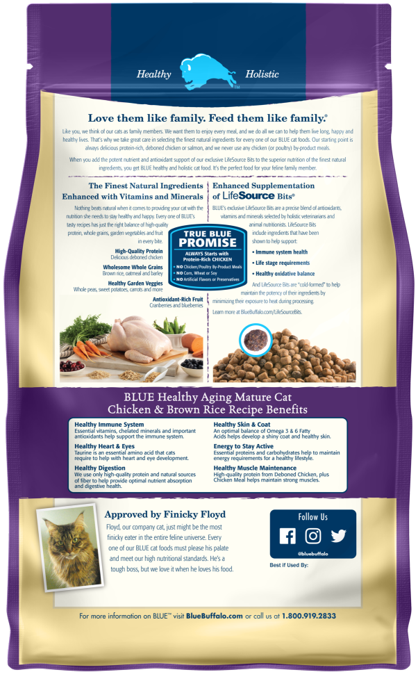 Blue Buffalo Healthy Aging Natural Chicken Brown Rice Mature Dry