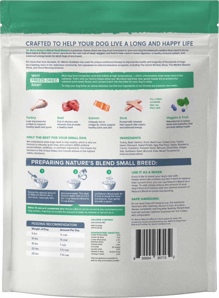 Dr. Marty Nature s Blend Small Breed Freeze Dried Raw Dog Food