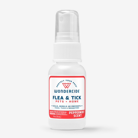 Wondercide Peppermint Flea & Tick Spray for Pets + Home with Natural Essential Oils (1 oz)