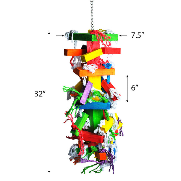 A&E Cage Company Deluxe Preener and Mega Blocks Bird Toy (35