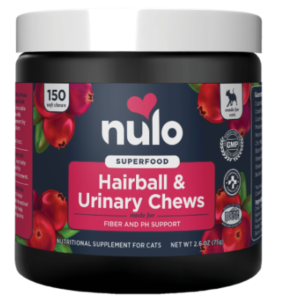 Nulo’s Superfood Hairball & Urinary Health Soft Chews for Cats (2.6 Oz)