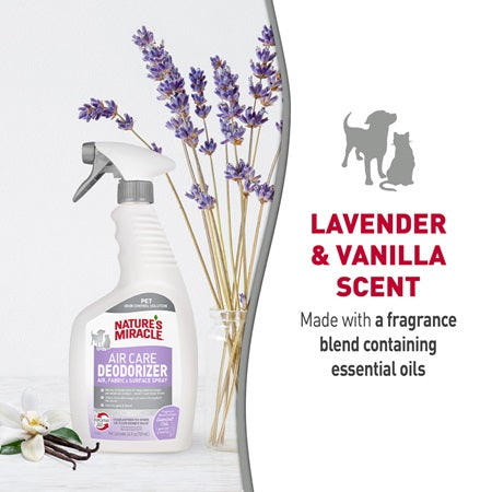 Nature's Miracle Air Care, Fabric and Surface Spray Lavender & Vanilla Scent Pet Odor Eliminator Deodorizer (24 oz spray)
