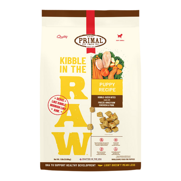 Primal Pet Foods Kibble in the Raw Puppy Recipe