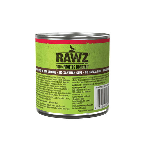 Rawz Shredded Beef Pumpkin Sweet Potato & Goat's Milk Wet Dog Food (10 oz)