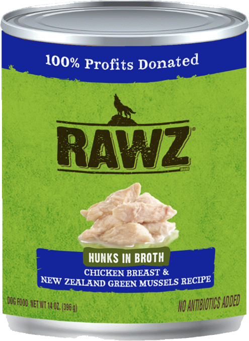 Rawz K9 Hunks In Broth Chicken & Green Mussel (10oz)