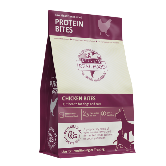 Steve's  Chicken Protein Bites – Freeze-Dried Gut Health Treats for Dogs and Cats