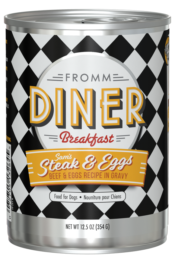 Fromm Diner Breakfast Sam's Steak & Eggs Beef & Eggs Recipe in Gravy for Dogs (12.5 oz)