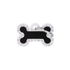 MyFamily Glam Small Black Bone Strass ID Tag (Small, Black)