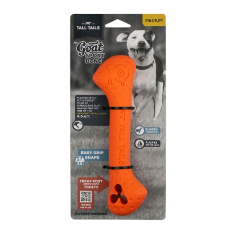 Tall Tails Goat Sport Bone Dog Toy (9 Orange)