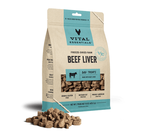 Vital Essentials Freeze Dried Raw Beef Liver Dog Treats