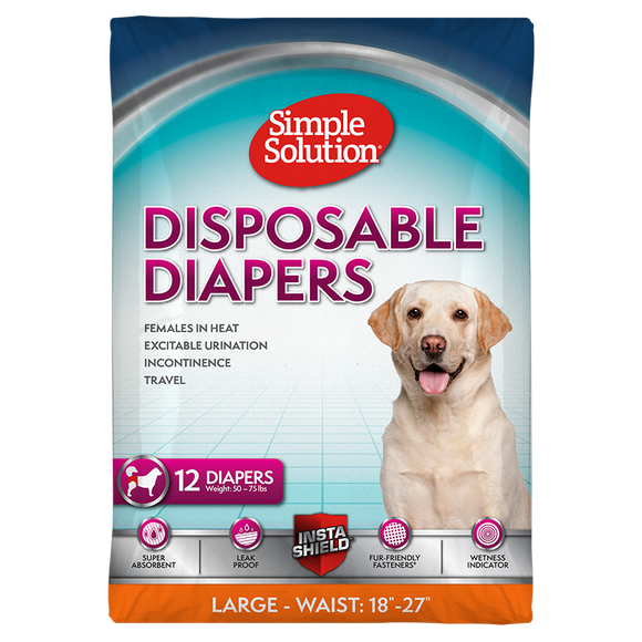 Simple Solution Disposable Female Dog Diapers – Large/XL