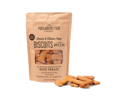 Portland Pet Food Company Grain & Gluten-Free Apple & Mint Biscuit Dog Treats (5 oz)
