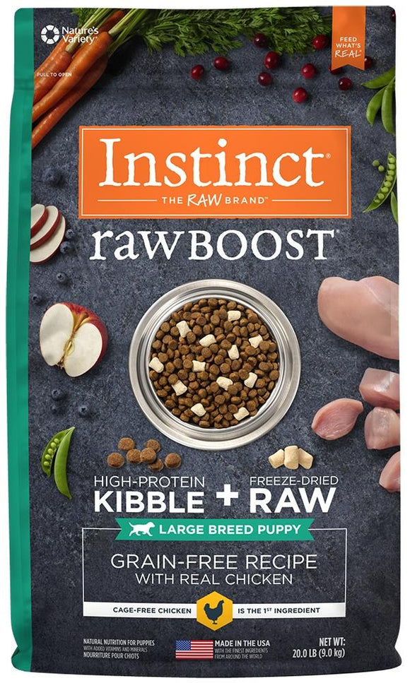 Nature's Variety Instinct Raw Boost Grain Free Large Breed Puppy Chicken Meal Formula Dry Dog Food
