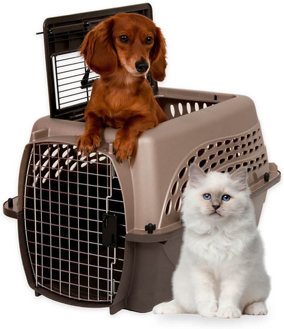 Two door top outlet load pet kennel