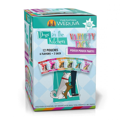 Weruva Dogs in the Kitchen Grain Free Pooch Pouch Party! Variety Pack Wet Dog Food Pouches