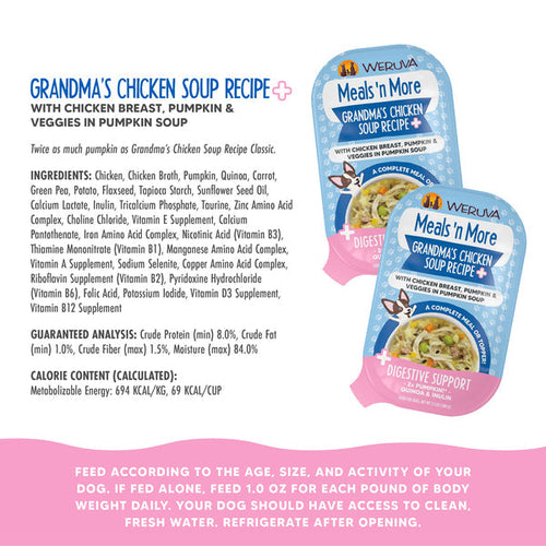 Weruva Meals 'n More Grandma's Chicken Soup Recipe Plus with Chicken Breast, Pumpkin & Veggies in Pumpkin Soup