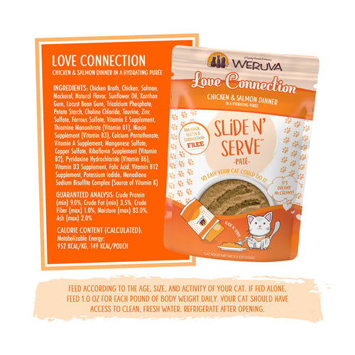 Weruva Slide N’ Serve Love Connection Chicken & Salmon Dinner in a Hydrating Purée Wet Cat Food