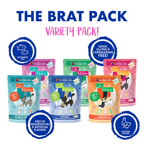 Weruva Cats in the Kitchen Paté  The Brat Pack Variety Pack Wet Cat Food (3.0 Oz - 12pk)