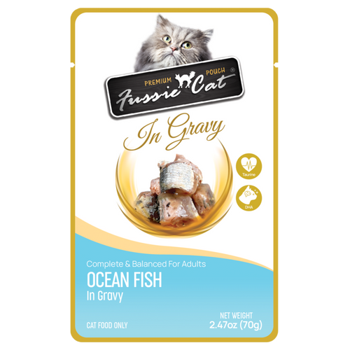 Fussie Cat Ocean Fish in Gravy Cat Food (2.47 oz (70g) Pouch)
