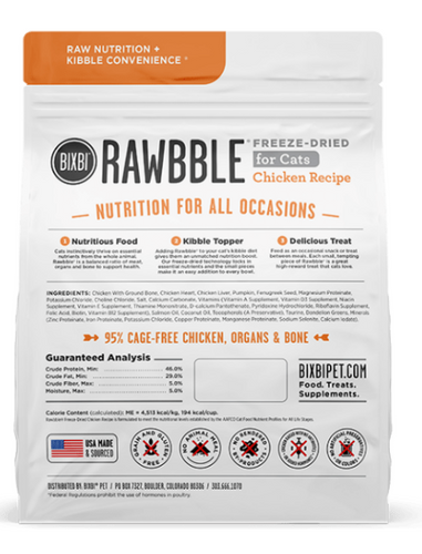 Bixbi RAWBBLE®Freeze Dried Cat Food - Chicken Recipe