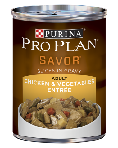 Purina Pro Plan SAVOR Adult Chicken & Vegetables Entrée Slices In Gravy Wet Dog Food (13-oz)