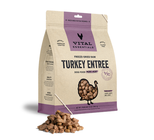 Vital Essentials Freeze-Dried Raw Turkey Entrée Mini Nibs Dog Food