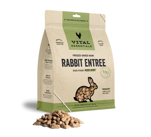 Vital Essentials Freeze-Dried Raw Rabbit Entrée Mini Nibs Dog Food