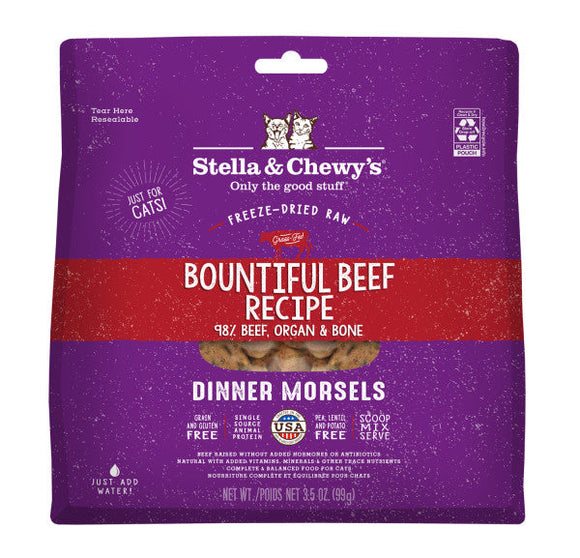 Stella & Chewy's Freeze Dried Bountiful Beef Recipe Dinner Morsels Cat Food