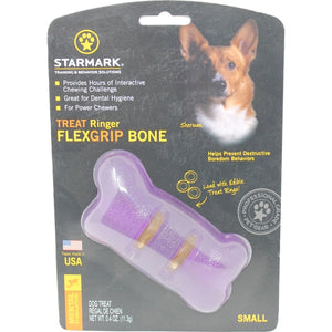 Starmark Treat Ringer FlexGrip Bone Dog Toys, Small